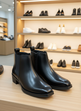 H-M SQUARE CUT CHELSEA BOOTS